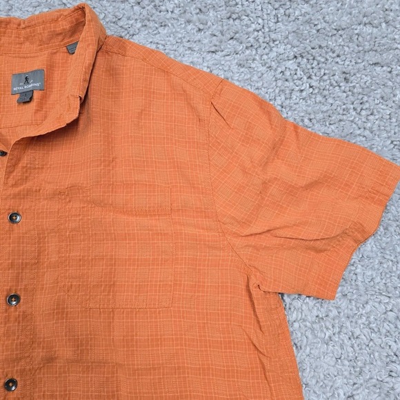 Royal Robbins Shirt Men Large Orange Button-Up Short Sleeve Travel Outdoor Hike - Picture 3 of 10